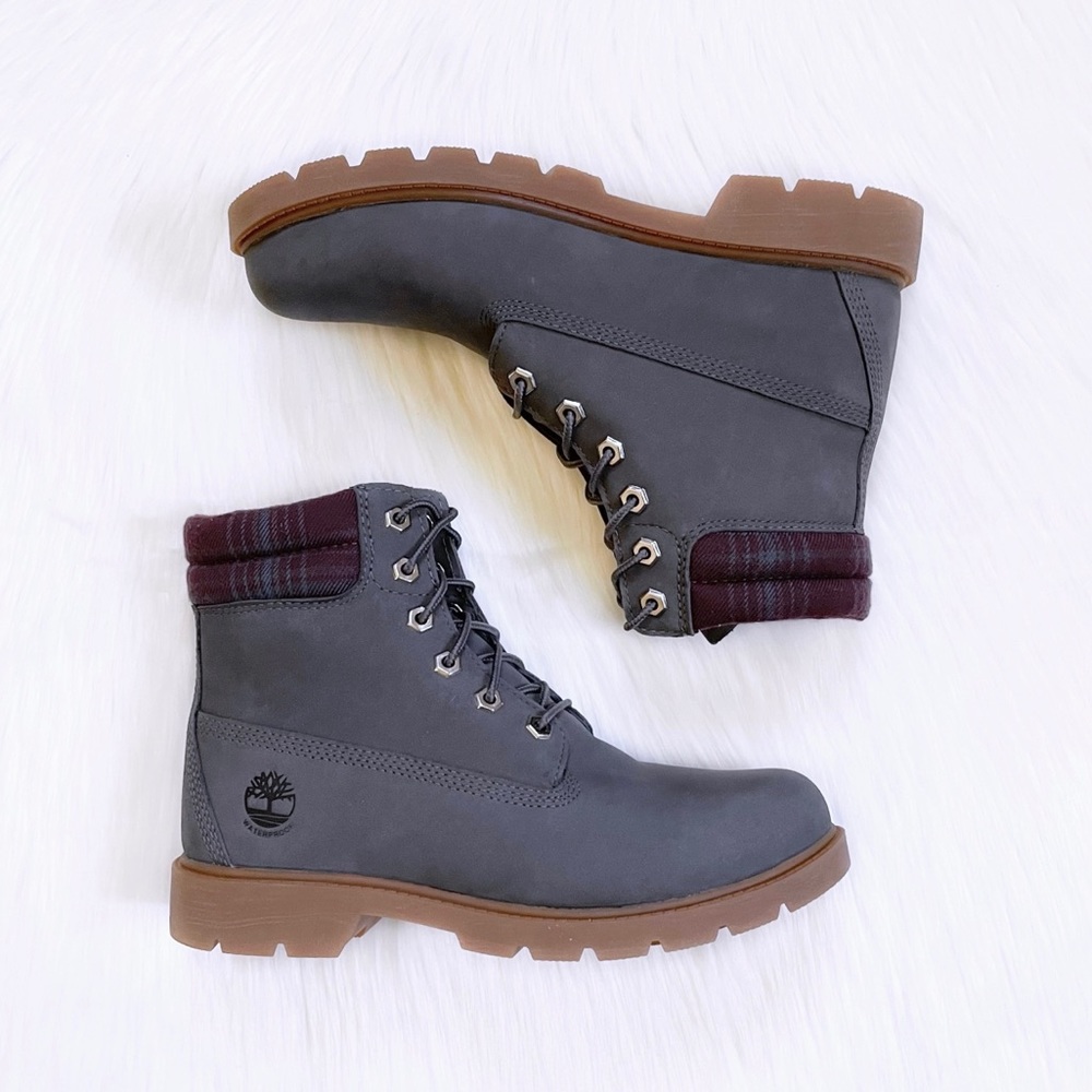 Timberland Linden Woods 6 Inch Waterproof Dark Grey Boots - Picture 4 of 7